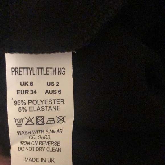 PrettyLittleThing Blazer Dress Sz. 2 Black Window Pane Check LS Tied Waist - Picture 8 of 8